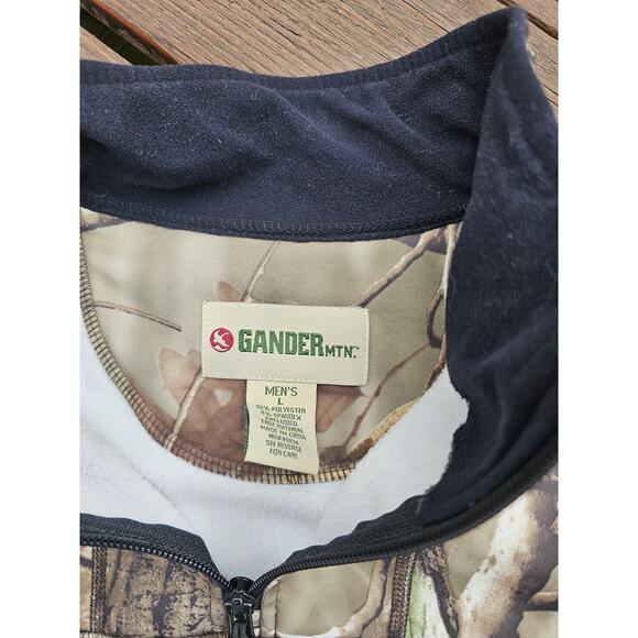 Real Tree Gander Mountain AP 1/4 Zip Pullover Men’s Size Large Camo Zip Pockets - Picture 5 of 8